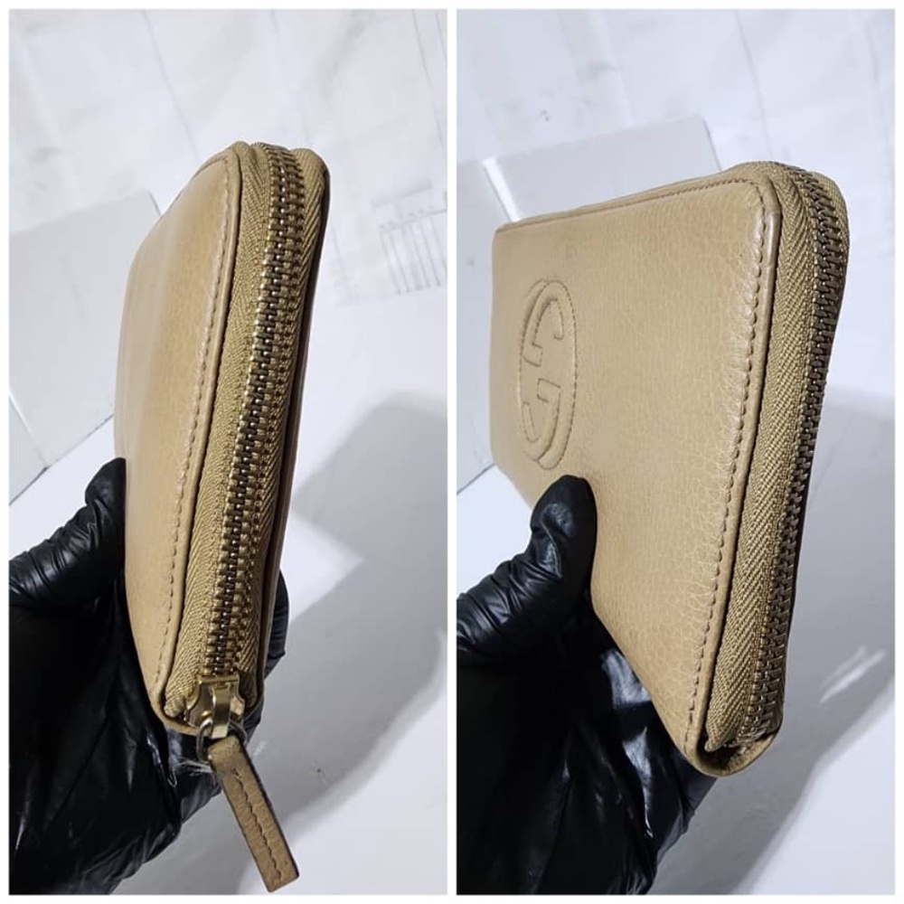 Authentic Gucci Soho GG Logo Continental Wallet Beige - Picture 5 of 15